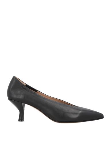 Pomme D'or Woman Pumps Black Size 7 Leather In Black