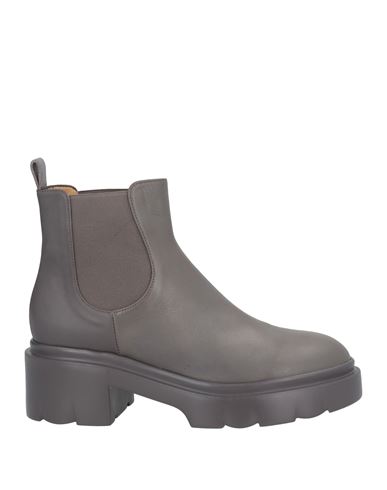 Pomme D'or Woman Ankle Boots Lead Size 7 Calfskin In Grey