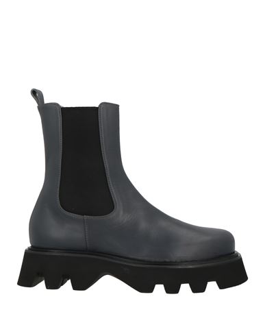 Pomme D'or Woman Ankle Boots Charcoal Size 7 Leather In Gray