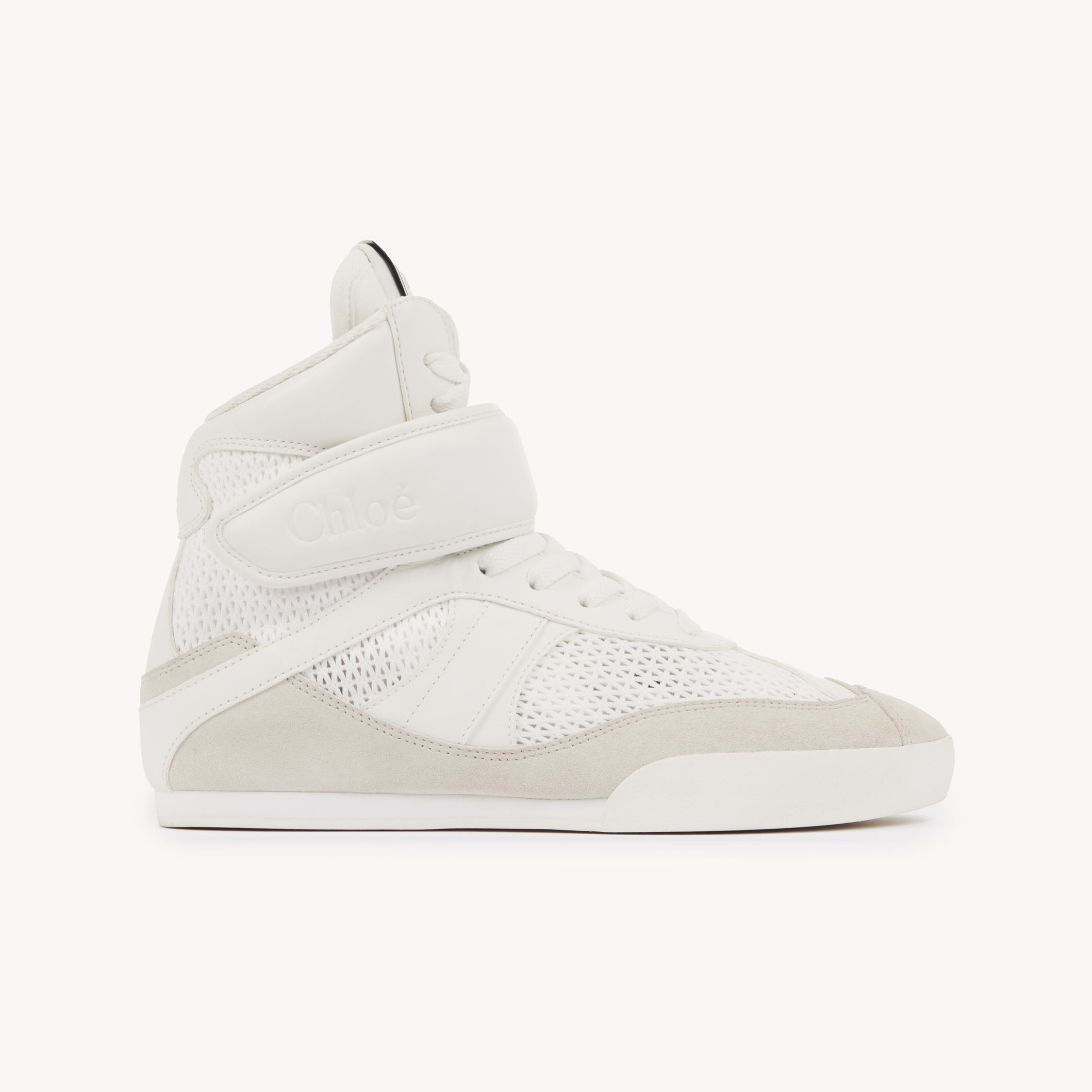 Shop Chloé Kick High-top Sneaker Brown Size 3 100% Polyester, Bovine Leather