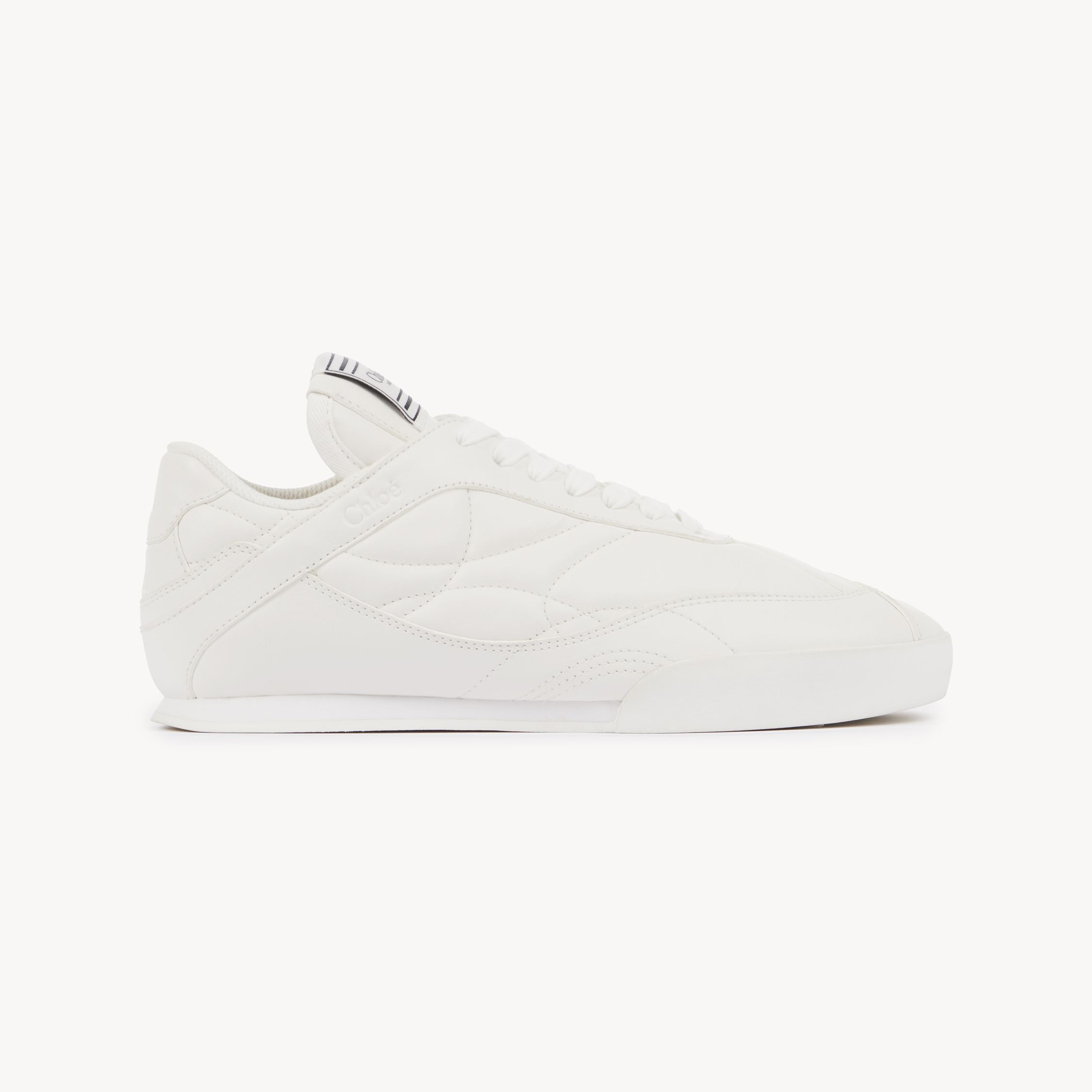 Chloé Womens Winter Wht Kick Brand-patch Leather Low-top Trainers Eur 36 / 3 Uk In White