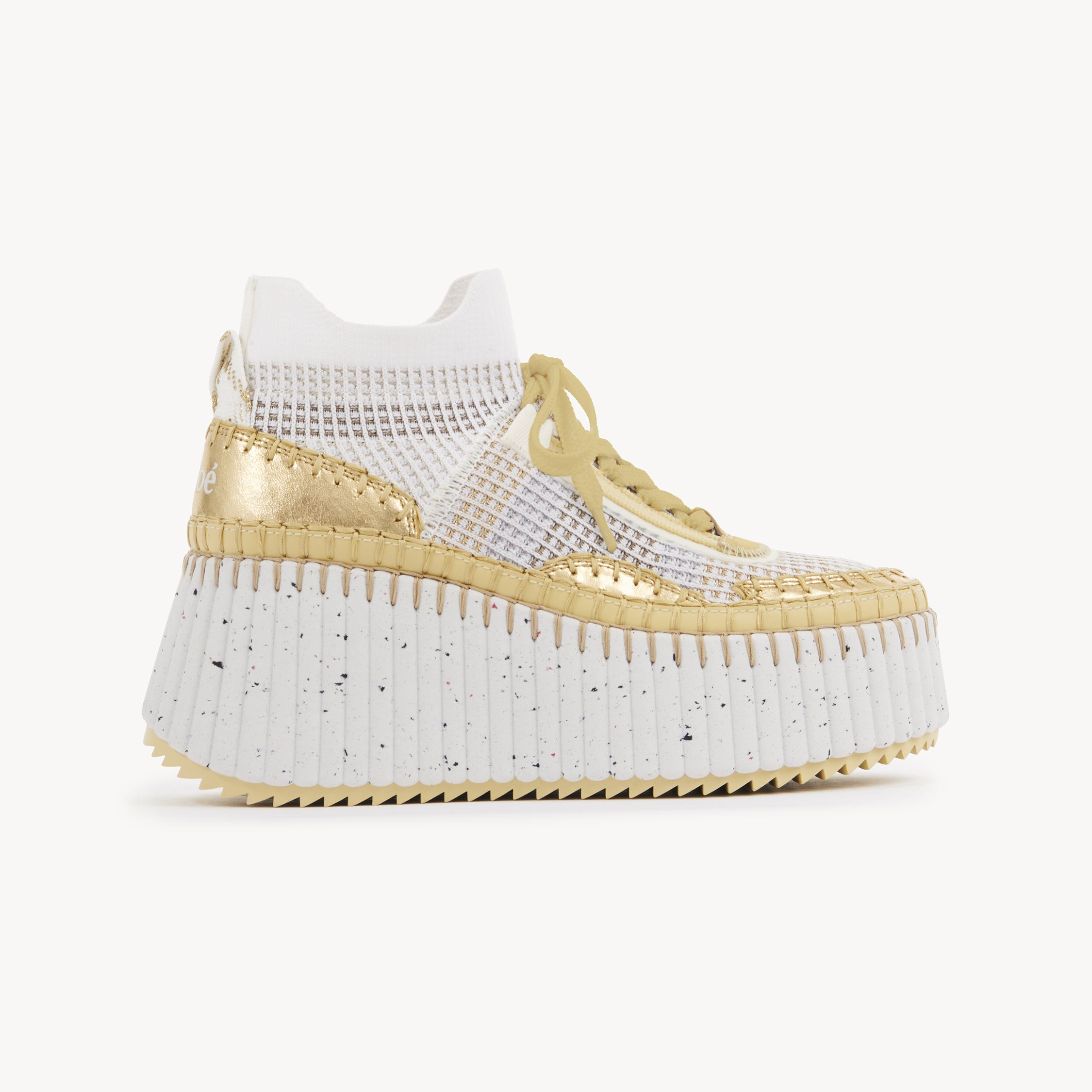 Chloé Wedge High-top Casual Shoes In Gold