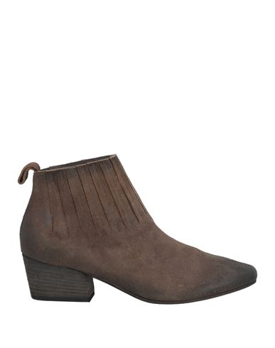 MARSÈLL MARSÈLL WOMAN ANKLE BOOTS KHAKI SIZE 8 LEATHER, ELASTIC FIBRES 