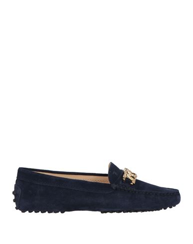 TOD'S TOD'S WOMAN LOAFERS MIDNIGHT BLUE SIZE 8 LEATHER 