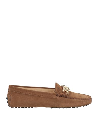 TOD'S TOD'S WOMAN LOAFERS LIGHT BROWN SIZE 8 LEATHER 