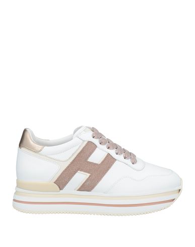 Hogan Woman Sneakers White Size 8 Leather, Textile Fibers In White