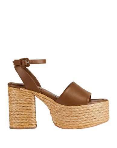 Paloma Barceló Woman Espadrilles Brown Size 9.5 Leather In Brown