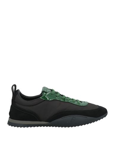 Ferragamo Stitching Low-top Leisure Sneakers In Black
