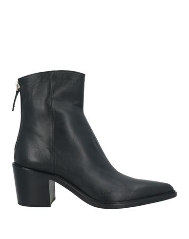 Pomme D'or Woman Ankle Boots Black Size 6 Leather In Black