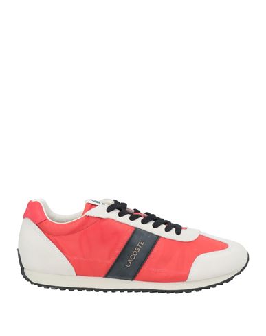 Lacoste Man Sneakers Tomato Red Size 9 Leather, Textile Fibers