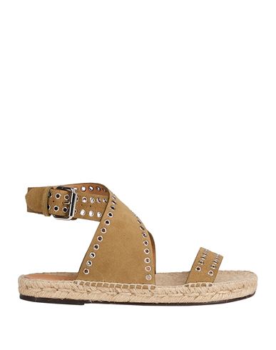 Isabel Marant Woman Espadrilles Military Green Size 6.5 Cow Leather In Green