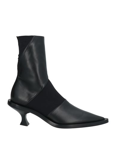 Jil Sander Woman Ankle Boots Black Size 8 Leather, Textile Fibers In Black