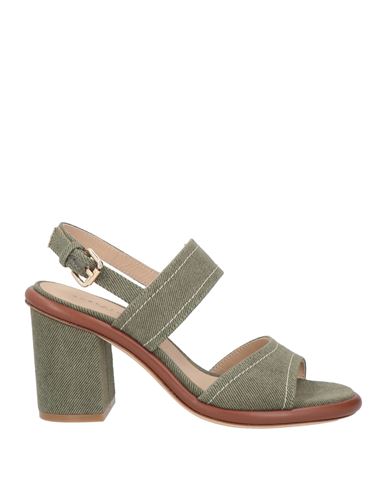 ROBERTO FESTA ROBERTO FESTA WOMAN SANDALS MILITARY GREEN SIZE 7.5 TEXTILE FIBERS 