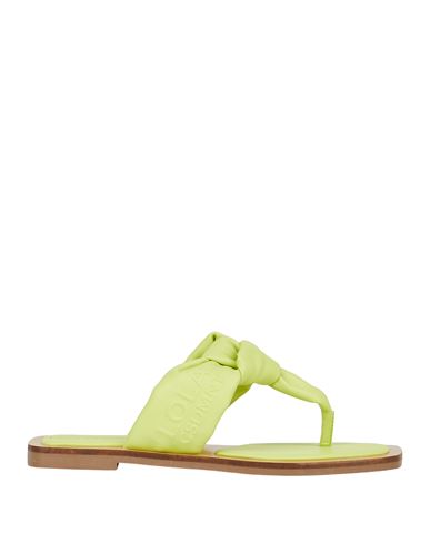 Lola Casademunt Woman Thong Sandal Lime Green Size 9 Leather In Green
