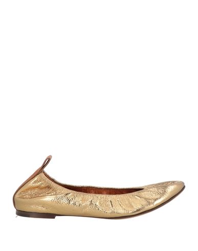 Lanvin Ballet Flats In Gold Leather In Animal Print