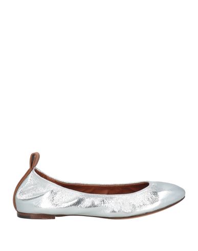 Lanvin Metallic Leather Ballerina Flats In Silver