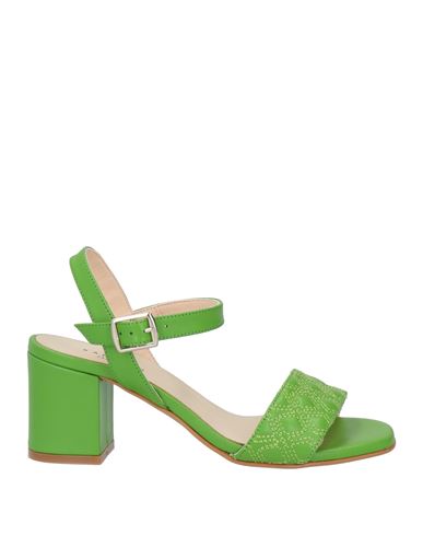 Xandres Woman Sandals Light Green Size 8 Leather In Green
