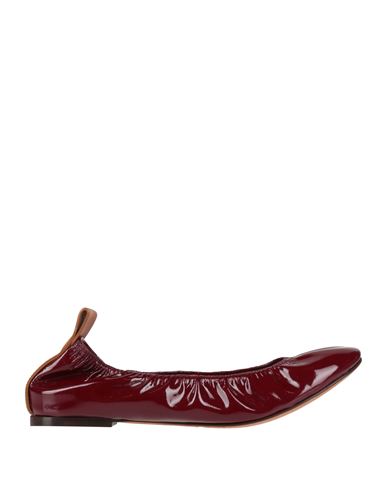 Lanvin Woman Ballet Flats Burgundy Size 6 Calfskin