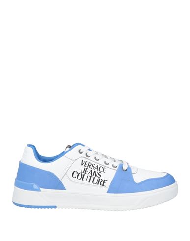 Versace Jeans Couture Man Sneakers White Size 8 Leather, Pvc - Polyvinyl Chloride In White