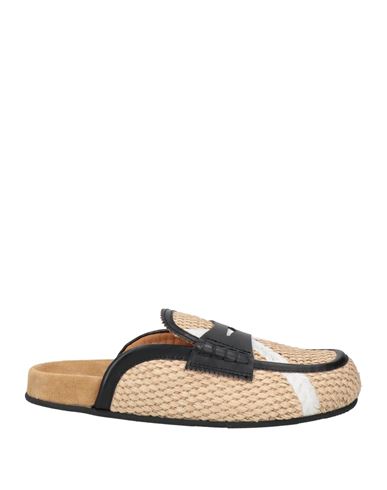 College Man Mules & Clogs Beige Size 8 Leather, Textile Fibers In Multi