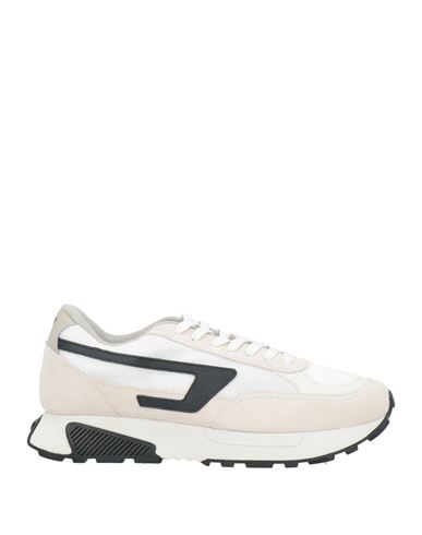 Diesel Man Sneakers Ivory Size 7 Calfskin, Polyester In White