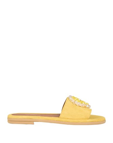 Handmade Woman Sandals Yellow Size 12 Leather