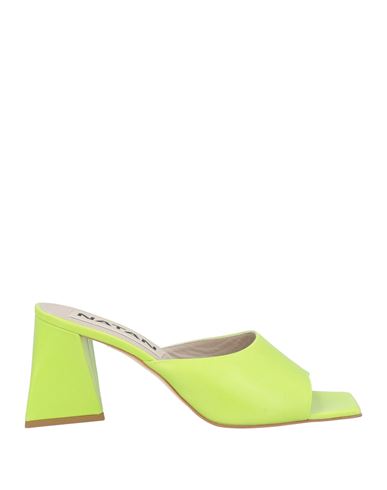 Natan Woman Sandals Lime Green Size 11 Leather In Green