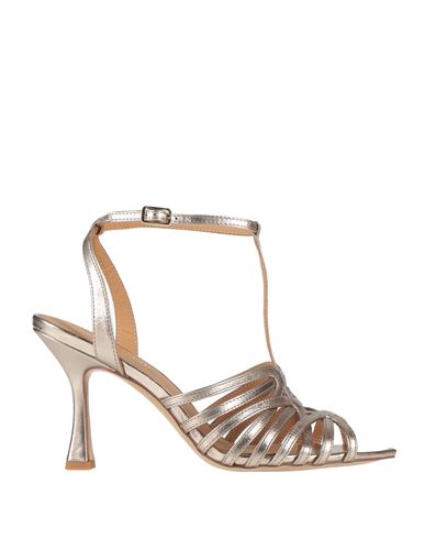 Shop Bruno Premi Woman Sandals Platinum Size 6 Leather In Grey