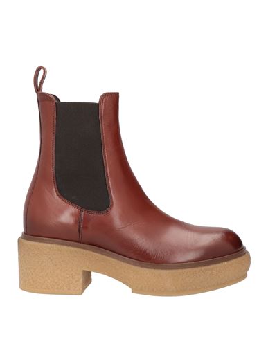 Rossano Bisconti Woman Ankle Boots Rust Size 7.5 Leather In Red