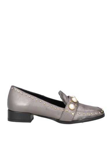 La Magdaleine Woman Loafers Grey Size 8 Leather In Grey