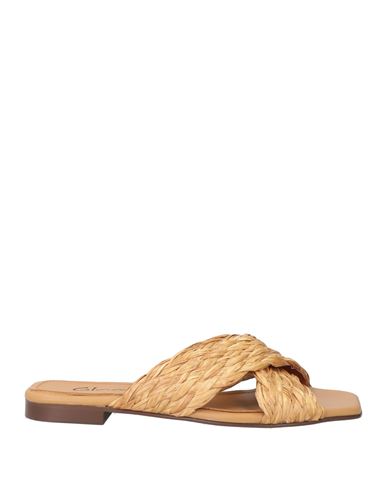 Glam Woman Sandals Camel Size 8 Natural Raffia In Beige