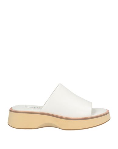 Emanuélle Vee Woman Sandals Off White Size 8 Leather In Off White
