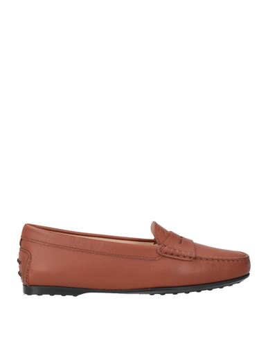 TOD'S TOD'S WOMAN LOAFERS TAN SIZE 8 LEATHER 