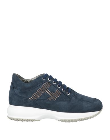 Shop Hogan Woman Sneakers Midnight Blue Size 8 Leather