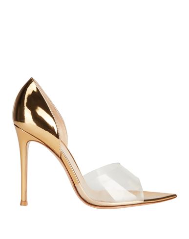 Gianvito Rossi Woman Sandals Gold Size 8 Leather, Pvc - Polyvinyl Chloride In Gold