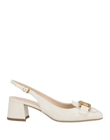Tod's Woman Pumps White Size 8 Leather In Neutral