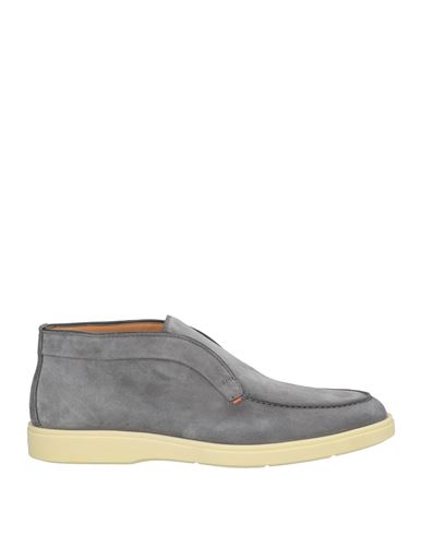 Santoni Man Ankle Boots Grey Size 11 Leather In Grey
