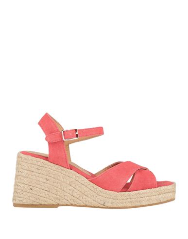 CASTAÃ±ER CASTAÑER WOMAN ESPADRILLES CORAL SIZE 6.5 TEXTILE FIBERS 