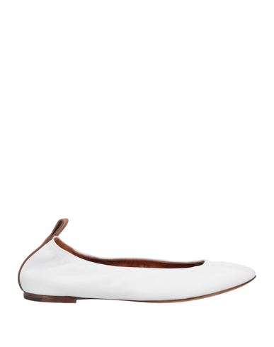 Shop Lanvin Woman Ballet Flats White Size 7 Leather