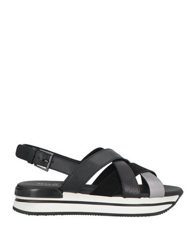 Hogan Woman Sandals Black Size 7.5 Leather In Black