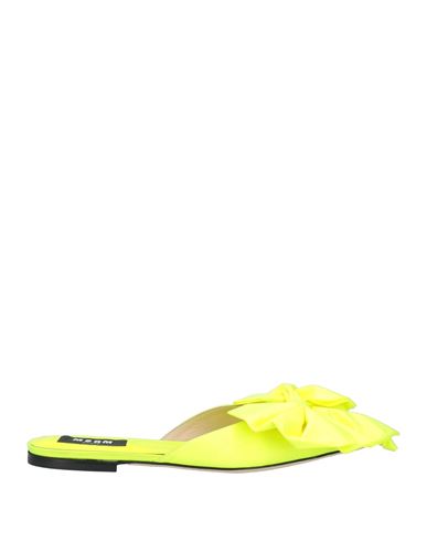 Msgm Woman Mules & Clogs Yellow Size 8 Textile Fibers In Yellow