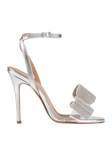 CHANTAL CHANTAL WOMAN SANDALS SILVER SIZE 5 LEATHER 