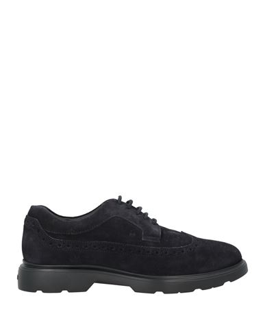 Hogan Man Lace-up Shoes Midnight Blue Size 9 Leather In Blue