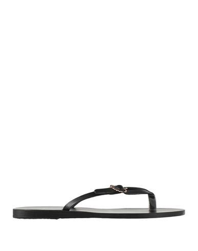 Ancient Greek Sandals Leather Slip-on Flip Flops In Black