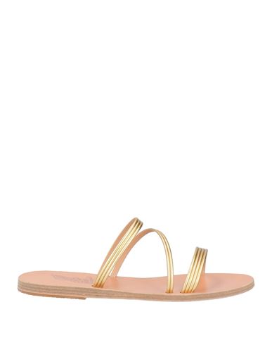 Ancient Greek Sandals Woman Sandals Gold Size 7 Leather In Gold