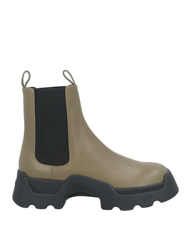PROENZA SCHOULER PROENZA SCHOULER WOMAN ANKLE BOOTS MILITARY GREEN SIZE 8 LEATHER 