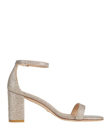 Stuart Weitzman Woman Sandals Platinum Size 6.5 Textile Fibers In Silver