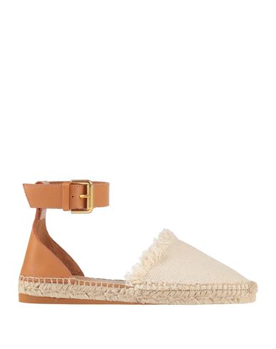 Shop See By Chloé Woman Espadrilles Off White Size 8 Textile Fibers, Calfskin