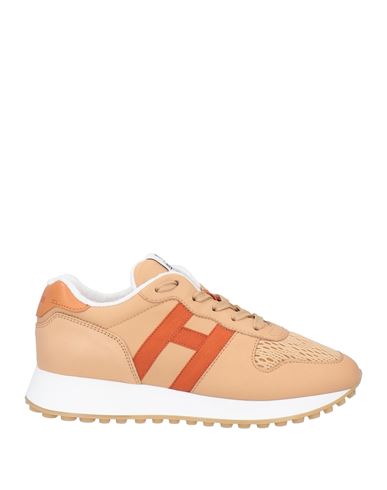 Shop Hogan Woman Sneakers Sand Size 6.5 Leather, Textile Fibers In Beige