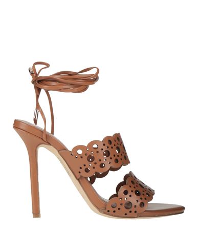 Twinset Woman Sandals Brown Size 7 Leather